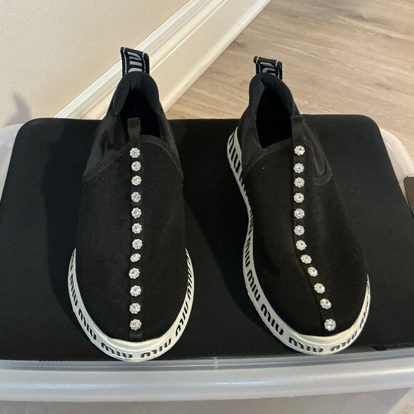 Miu Miu crystal slip on sneakers - Picture 1 of 5
